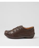 Allsorts Xw Choc Leather Lace Up Flats