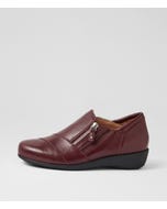 Sage Xf Burgundy Leather Flat Shoes