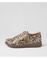 Solar Xf Taupe Gold Leopard Leather Sneakers