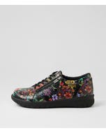 Solar Xf Black Floral Embossed Leather Sneakers