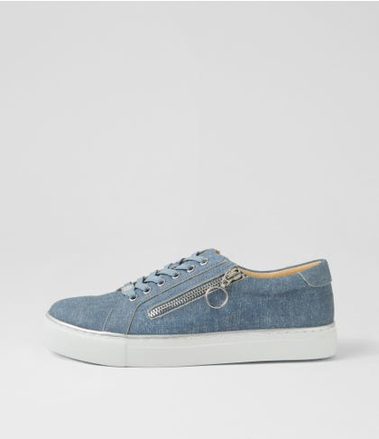 Pamela Xf Blue Denim White Leather Sneakers