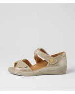 Doxie W Camel Mix Leather Sandals