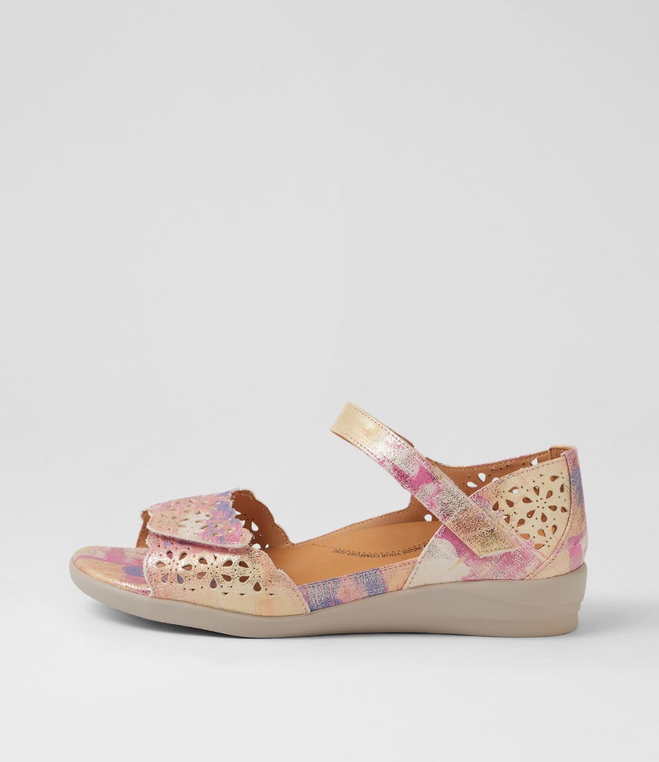 Dusty W New Pink Multi Leather Sandals