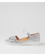 Dusty W Silver Mix Leather Sandals
