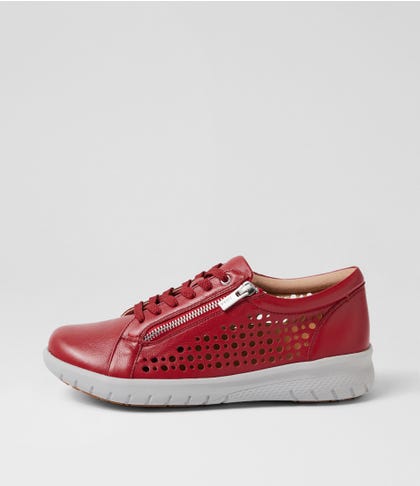 Shovo Xf Dark Red Leather Sneakers