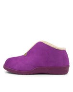 Cuddles W Purple Microsuede Slippers