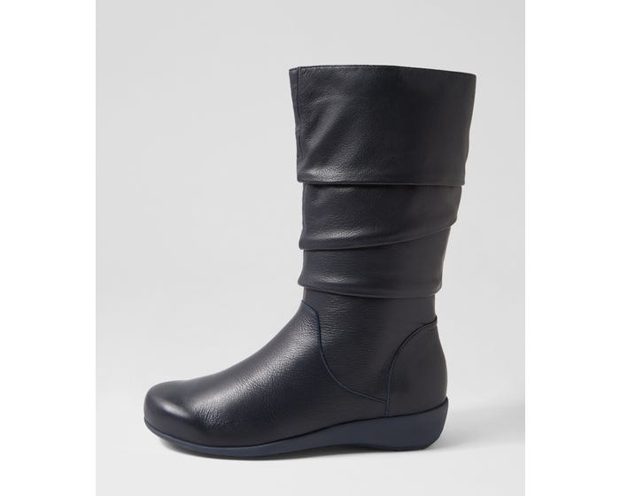 Seattle Boot Seattle Xf Dark Navy Leather Calf Boots by Ziera