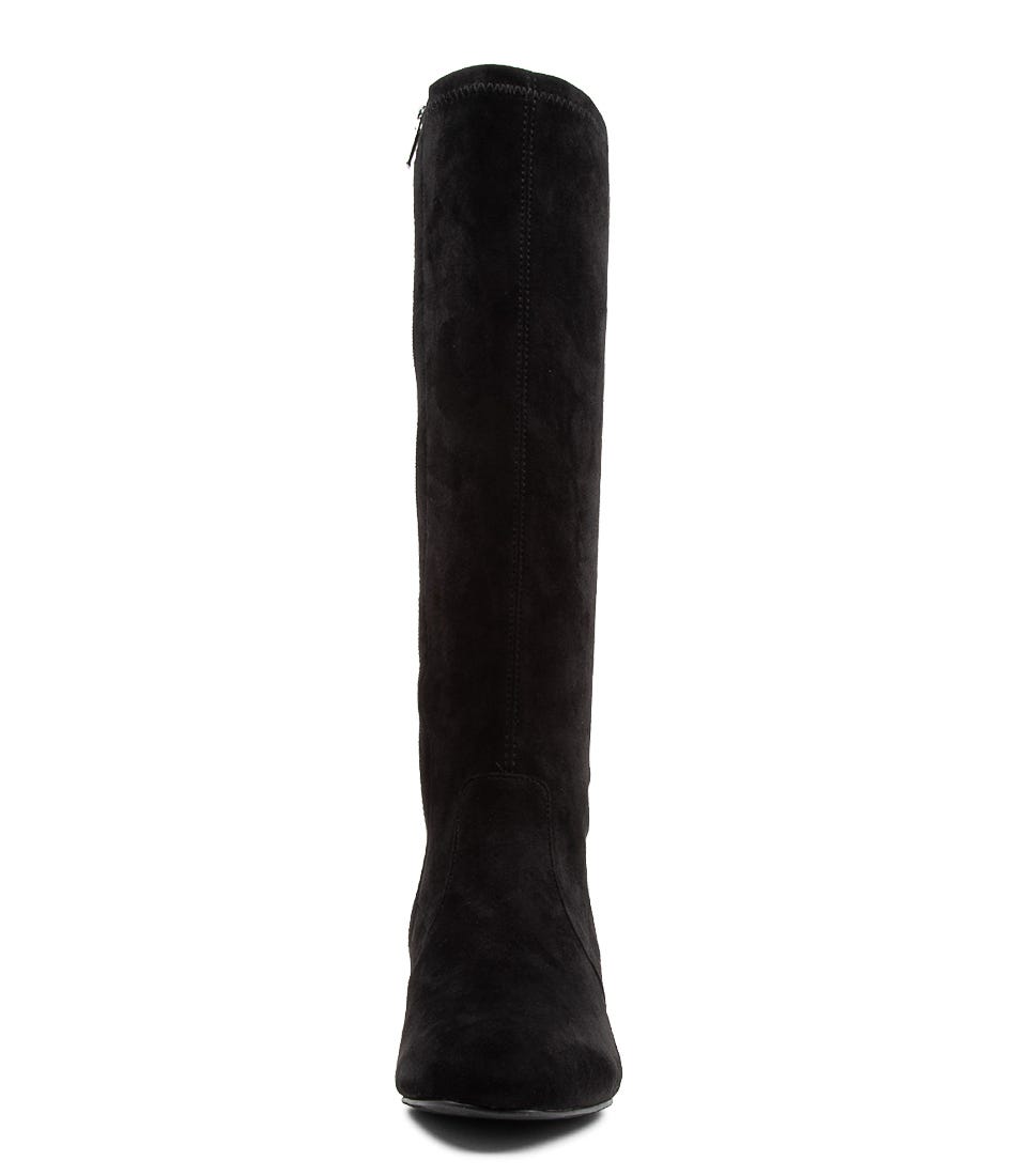 Zury W Black Stretch Microsuede Long Boots by Ziera | Shop Zury W Black Stretch Microsuede Long Boots by Ziera | Shop