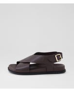 Hanako W Choc Leather Buckled Sandals