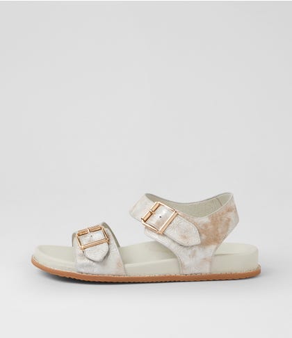 Hastice W Ivory Fireworks Leather Sandals