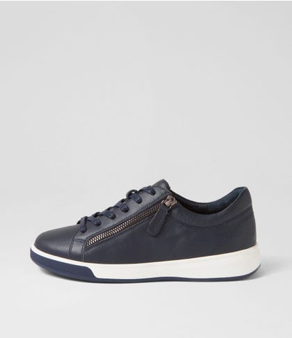 Aito Xf Navy Leather Sneakers