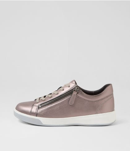 Aito Xf Pewter Leather Sneakers