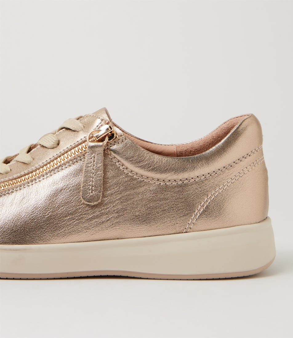 Aito Xf Champagne Leather Sneakers by Ziera