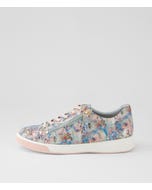 Aito Xf Pink Floral Leather Sneakers