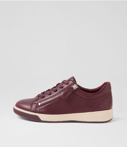 Aito Xf Burgundy Leather Sneakers