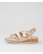 Vamsy W Champagne Almond Leather Sandals
