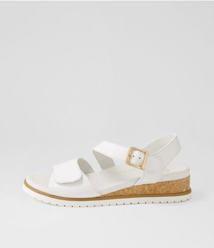 Vamsy W White Leather Sandals