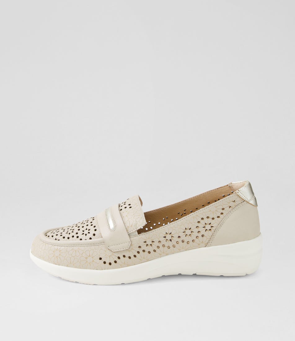 Nerrida W Almond Pale Gold Leather Loafers