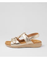 Brisa Xw Pale Gold Almond Leather Sandals