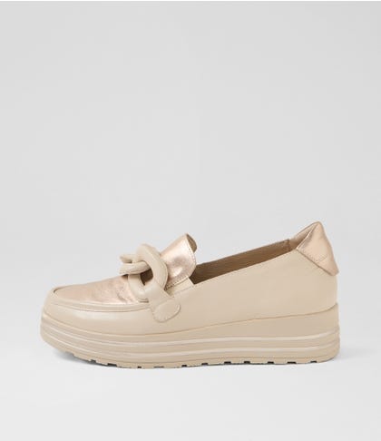 Vyrons Xf Almond Champagne Leather Sneakers