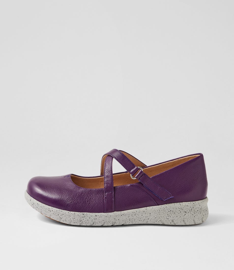 Soffees Xf New Purple Leather Mary Janes