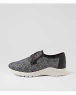 Provence Xw Black White Print Leather Sneakers