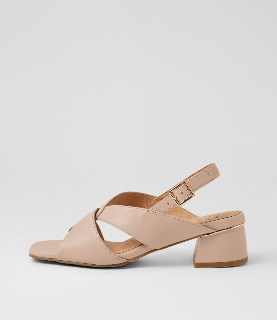 Carlen W New Nude Leather Sandals