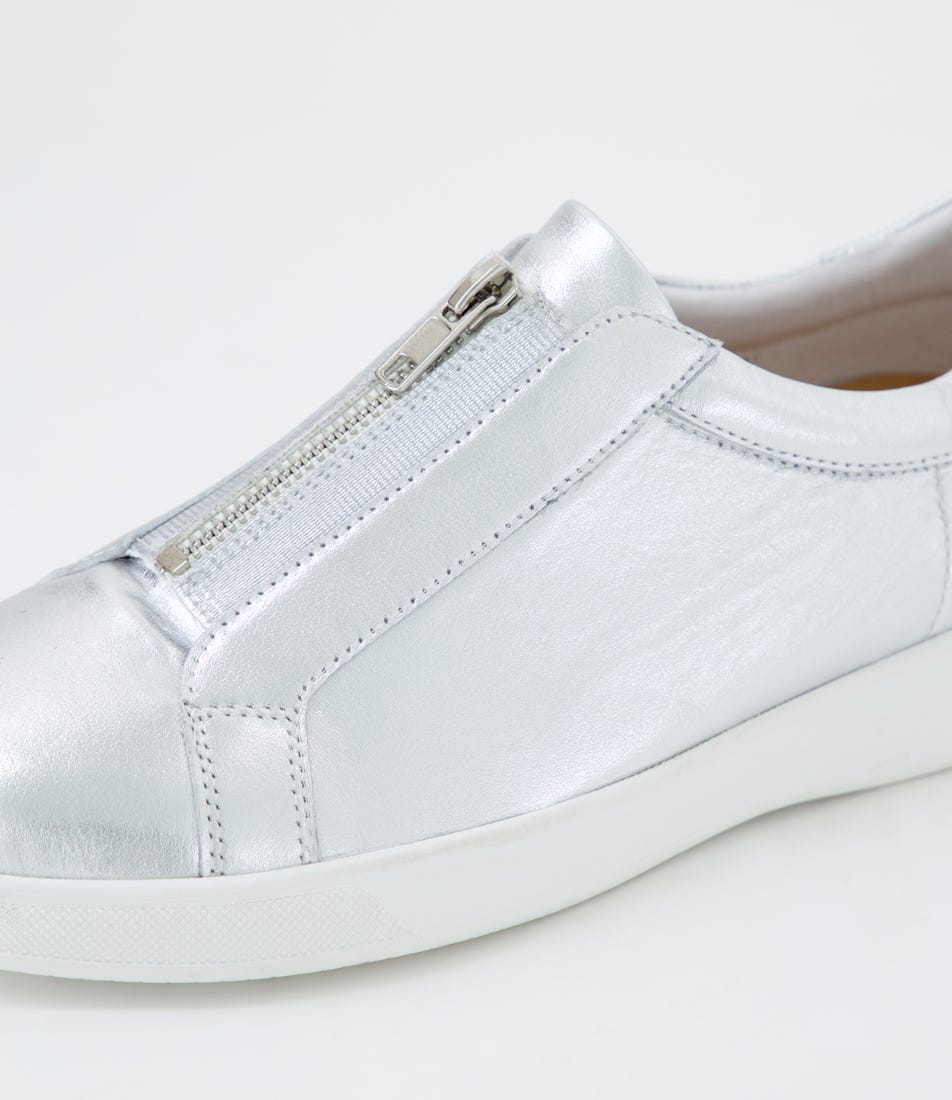 Alper Xf Silver Leather Sneakers by Ziera