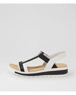 Gista W White Black Multi Leather Sandals