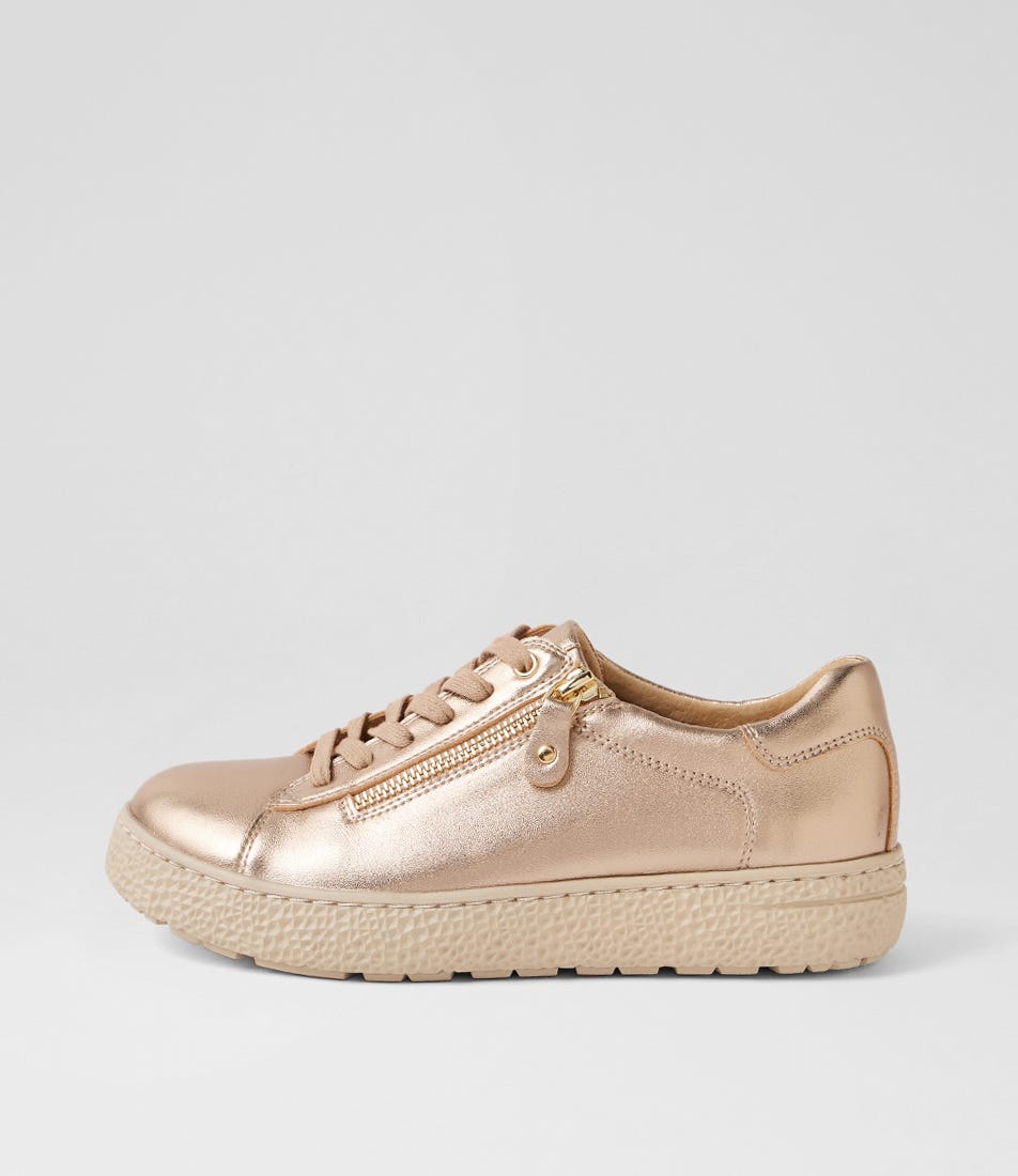 Oceanne Xw Champagne Almond Leather Sneakers