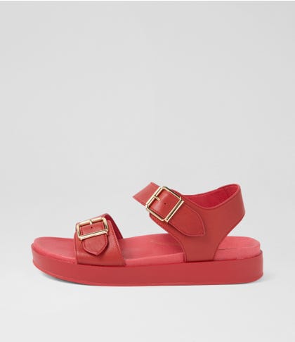 Graspie W Red Leather Sandals