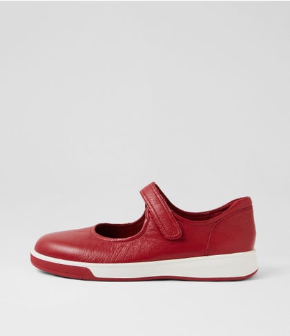 Aitch Xf Dark Red Leather Flat Shoes