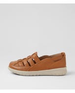 Salma Xw Dark Tan Leather Flat Shoes