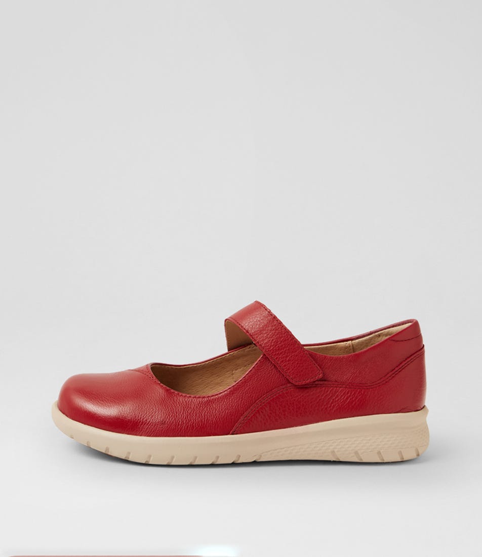 Selroy XW Dark Red Leather Flat Shoes