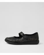 Ursi Xf Black Leather Flat Shoes
