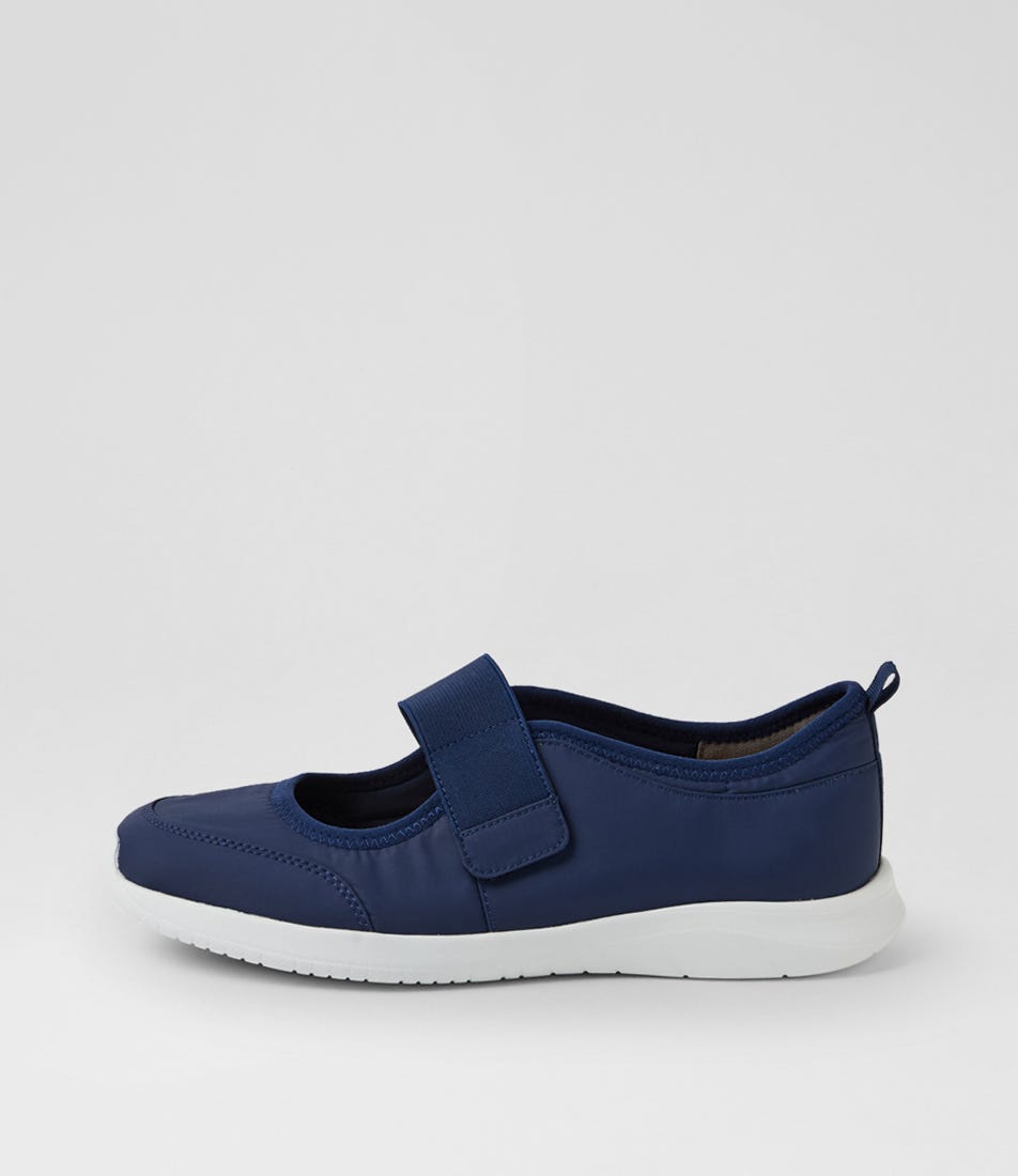 Fibons Xf Navy White Fabric Mary Janes