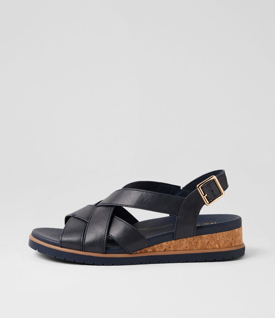 Viesto W Navy Leather Sandals
