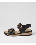 Gathas W Black Leather Sandals