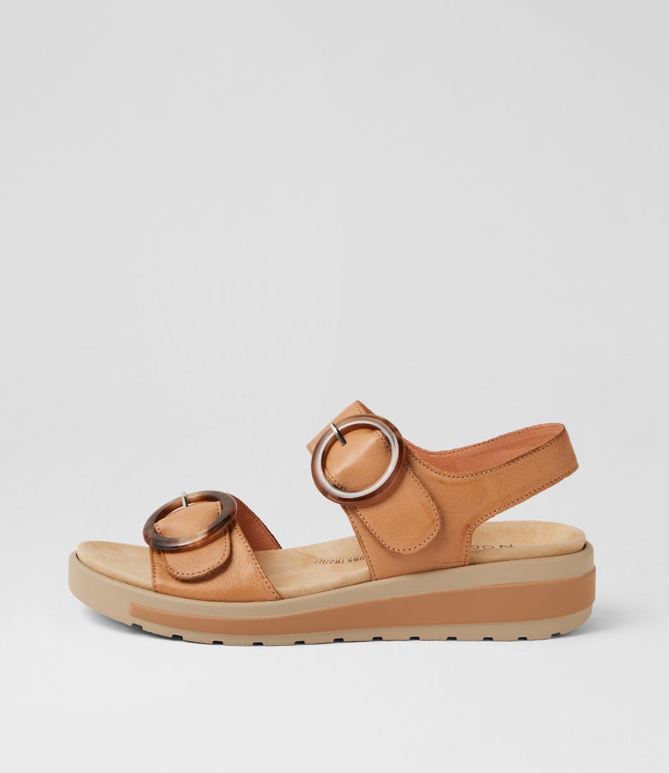 Gathas W Dark Tan Leather Sandals