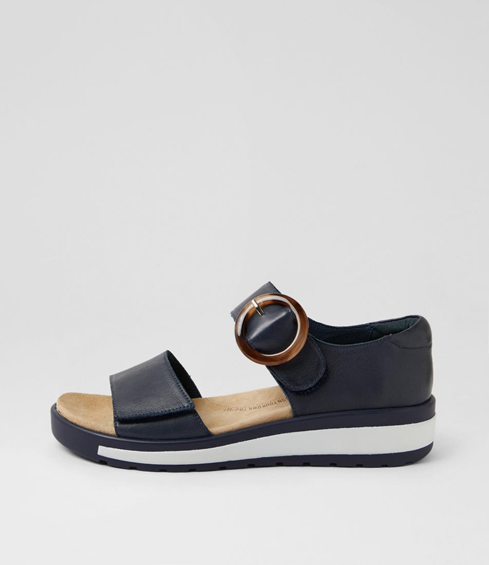 Gerla W Navy Leather Sandals