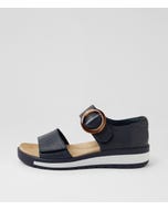 Gerla W Navy Leather Sandals