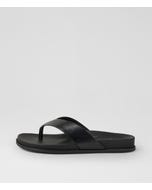 Hipon W Black Leather Sandals