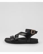 Herra W Black Leather Sandals