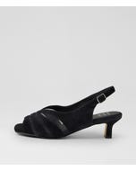Itta Xw Black Suede Mesh Sandals