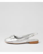 Deloe W Silver Leather Flat Shoes