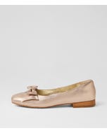 Debbine W Champagne Leather Ballet Flats