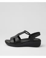 Novol Xw Black Leather Sandals