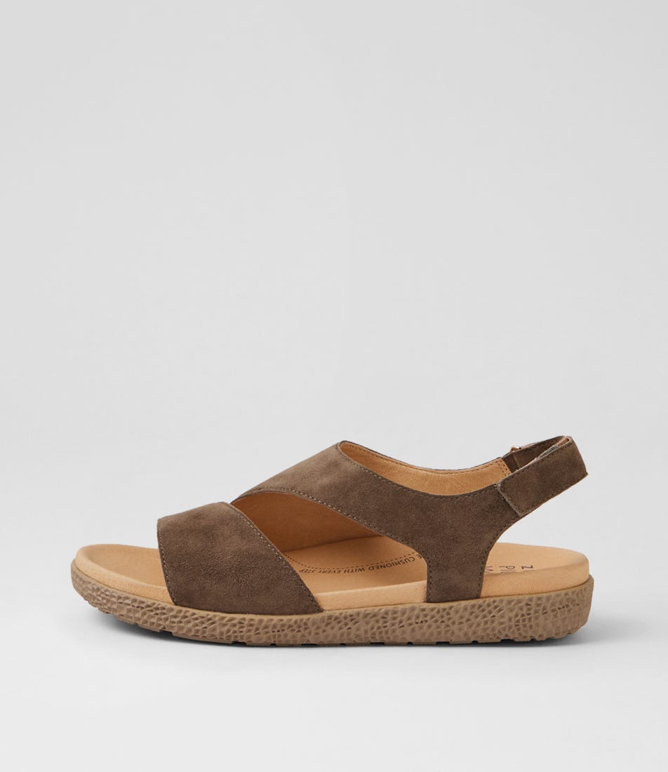 Ridgy Xw Hot Choc Taupe Suede Sandals