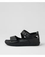 Royde Xw Black Leather Sandals