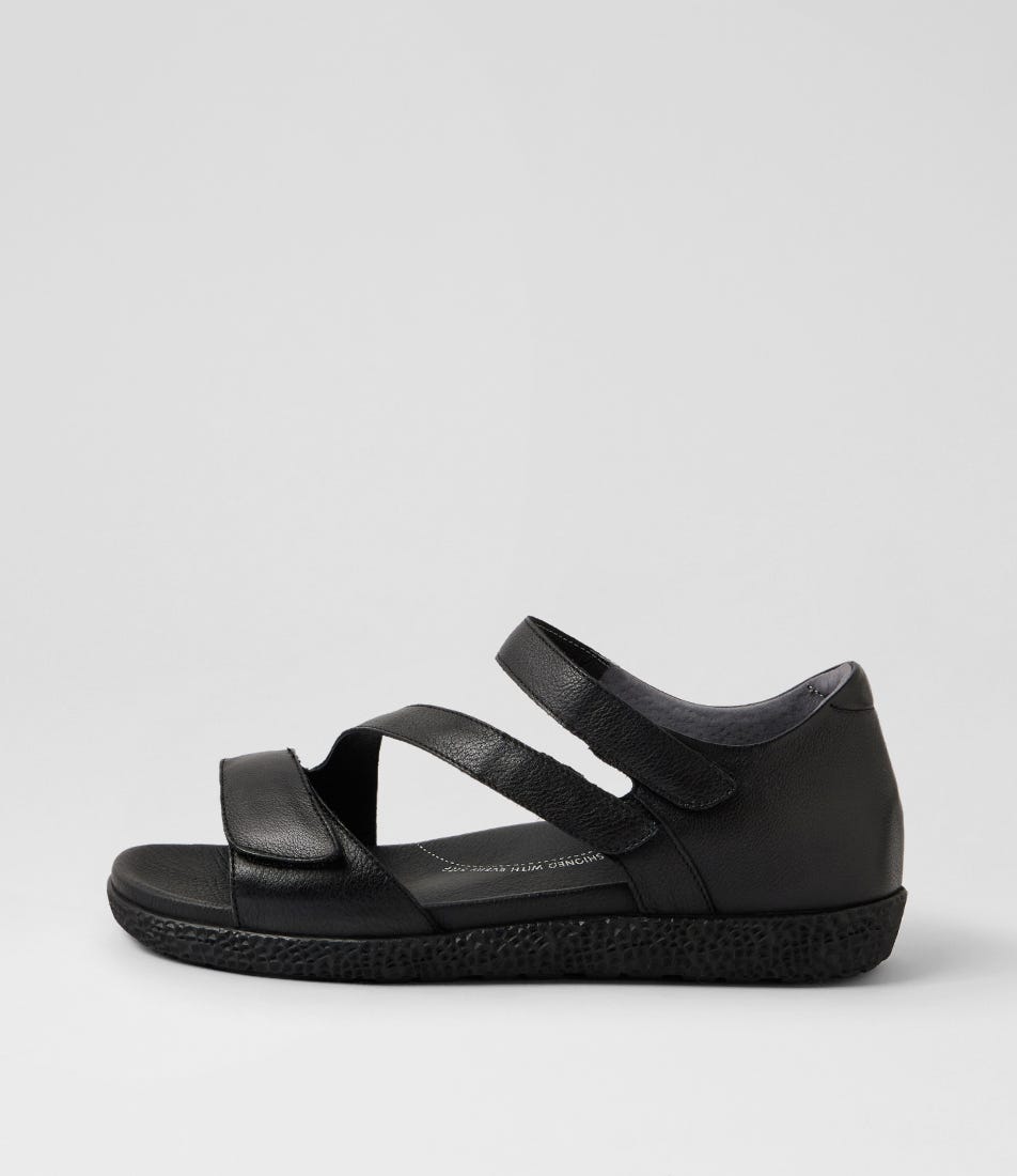 Rolle Xw Black Leather Sandals